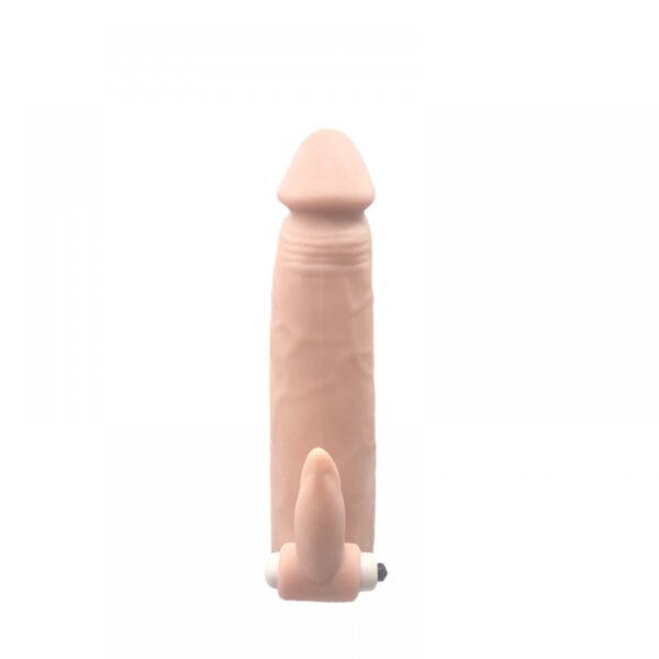 Capa Peniana 15 cm com Estimulador Clitoriano Vibratório - FANLE - Sex shop