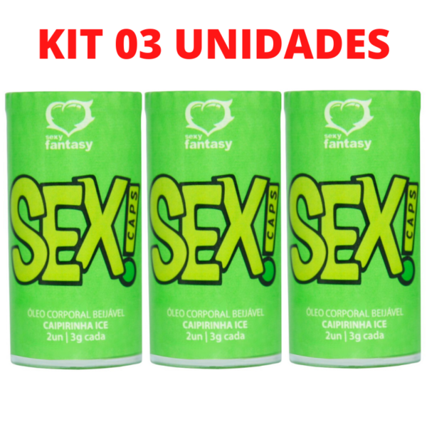 Kit 03 Bolinha Beijável Caipirinha ICE Sex Caps 02 Unidades Sexy Fantasy - Sexshop