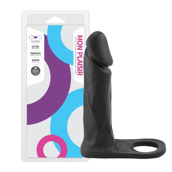Anel Peniano Companheiro PRETO Amigão 16x3cm SOULSEX - Sex shop