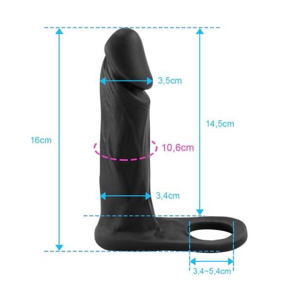Anel Peniano Companheiro PRETO Amigão 16x3cm SOULSEX - Sex shop - Image 2