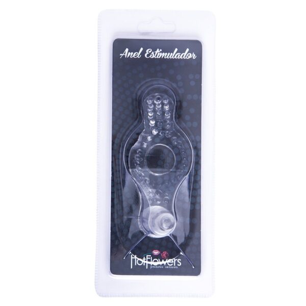 Anel Estimulador com Plug Transparente HotFlowers - Sex shop