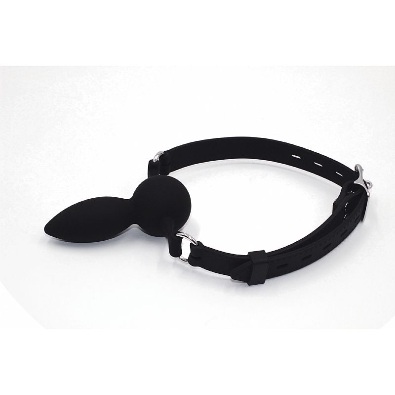 Mordaça com Cinta e Plug vaginal ou Anal - Sex shop