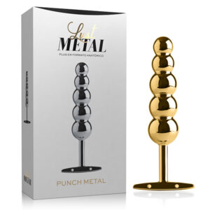 Plug Anal Bolinha Lust Metal - Plug Punch Metal Gold - Sex shop