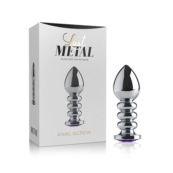 Plug Anal Joia com Anéis Lust Metal - Plug Anal Screw Silver - Sex shop