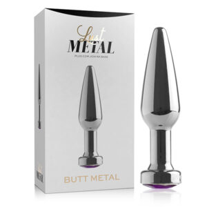 Plug anal com Pedra Alongado Lust Metal - Plug Butt Metal - Sexshop