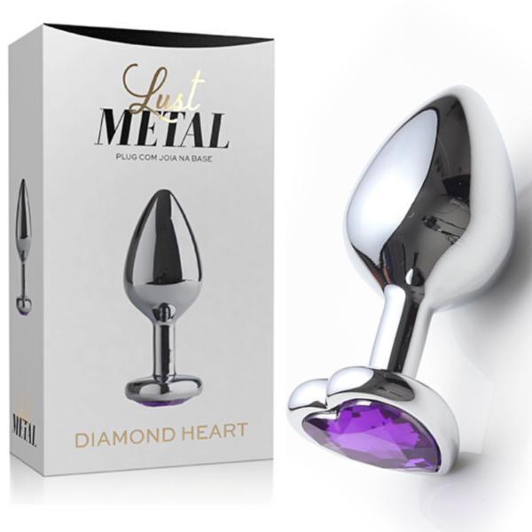 Plug Anal Coração Lust Metal - Diamond Heart - Sexshop