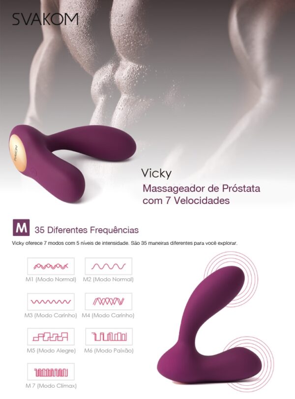 Massageador Próstata Puro Silicone- Svakom Vicky - Sexshop