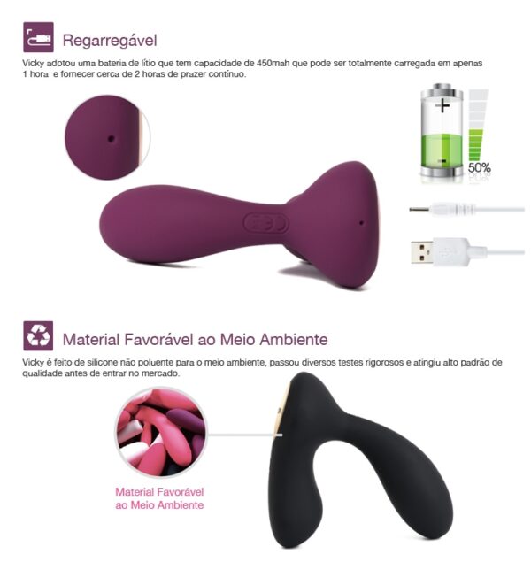 Massageador Próstata Puro Silicone- Svakom Vicky - Sexshop