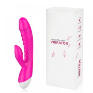 Vibrador com Saliências e Estimulador Clitoriano com 10 Modos de Vibração - Sexshop