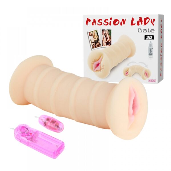 Masturbador Vagina Dupla em Cyberskin com Cápsula Vibratória - PASSION LADY DALE - Sex shop
