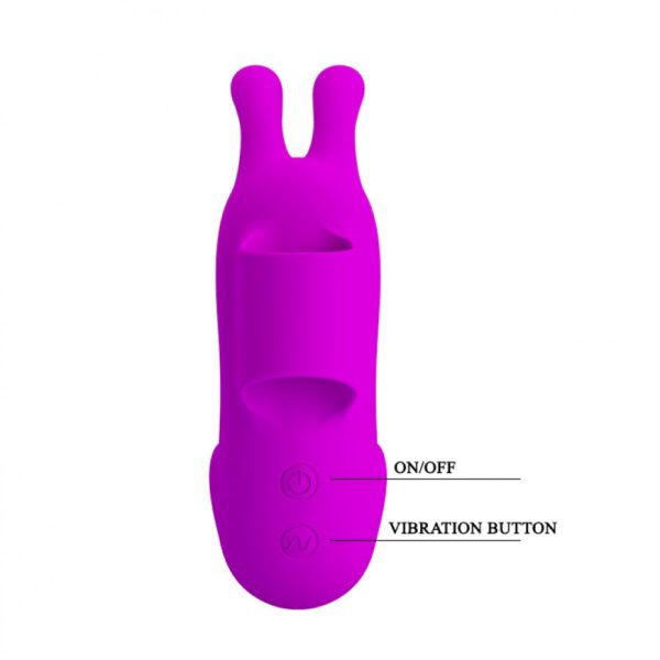 Dedeira Vibratória Recarregável Formado Coelho com 7 Modos de Vibração - PRETTY LOVE FINGER BUNNY - Sexyshop