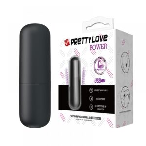 Vibrador Capsula Recarregável com 12 Modos de Vibração - PRETTY LOVE POWER -