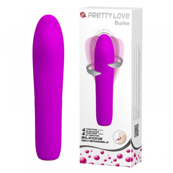 Mini Vibrador Rotativo com 4 Modos de Vibração e 4 Modos de Rotação - PRETTY LOVE BURKE - Sexy shop