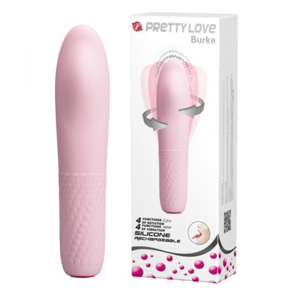 Mini Vibrador Rotativo com 4 Modos de Vibração e 4 Modos de Rotação - PRETTY LOVE BURKE - Sexy shop