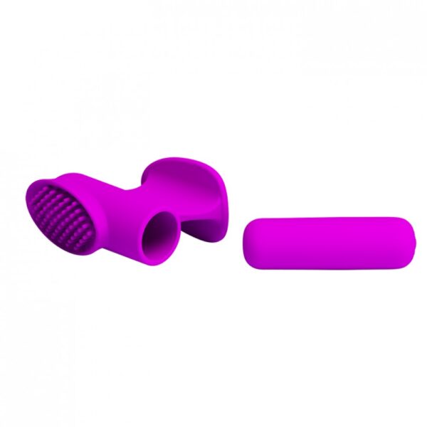 Vibrador Cápsula Recarregável com Capa Estimuladora para os Dedos - PRETTY LOVE FREDA - Sexy shop