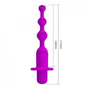 Plug Anal Recarregável com 3 Esferas e 12 Modos de Vibração - PRETTY LOVE HERMOSA - Sexshop