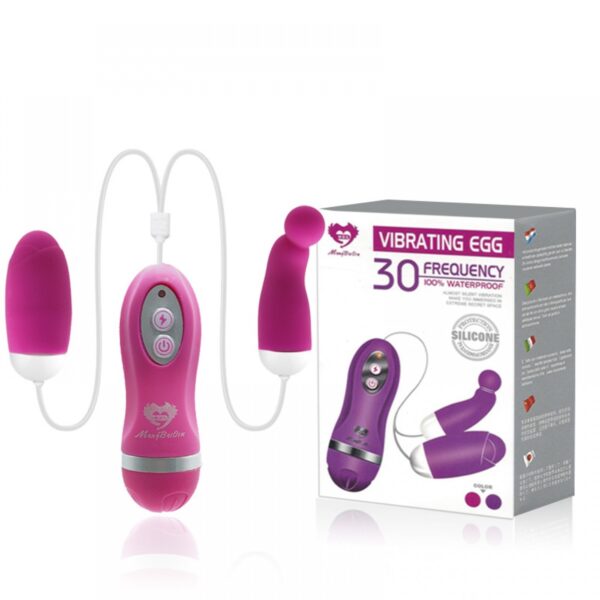 Vibrador Cápsula Dupla com 30 Modos de Vibração - VIBRATING EGG MBQ - Sexy shop