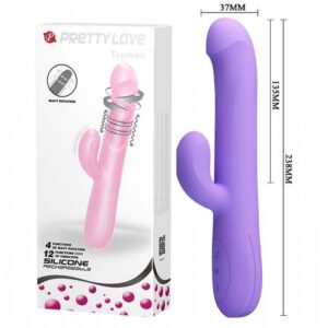 Vibrador Recarregável Rotativo Ponto G com 12 Modos de Rotação e 4 Modos de Vibração - PRETTY LOVE TRUMAN - Sex shop