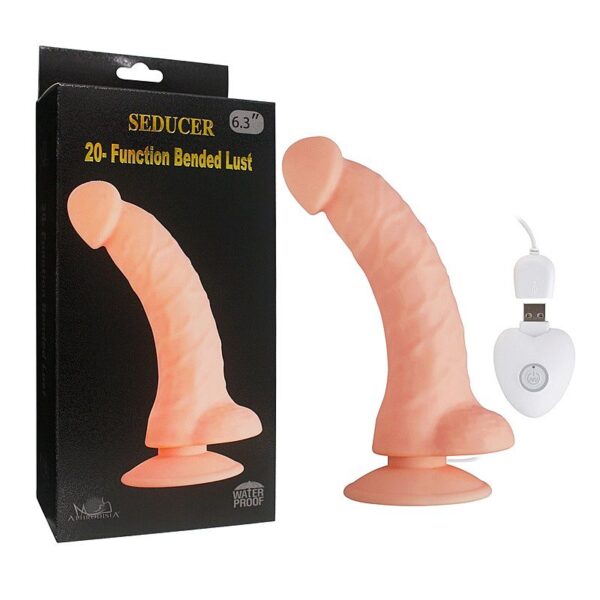 Pênis Curvo Recarregável com 20 vibrações - Bended Lust - Aphrodisia Sex shop