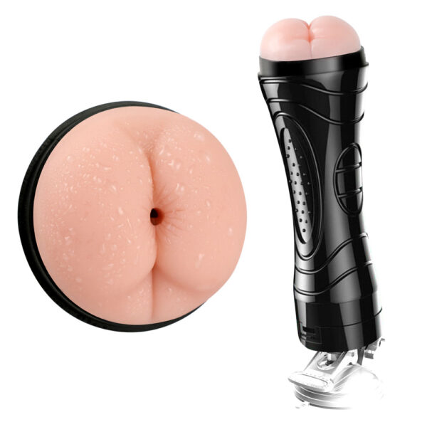 Masturbador Masculino Lanterna Formato de Anus Com Vibrador e Ventosa - Cyberskin