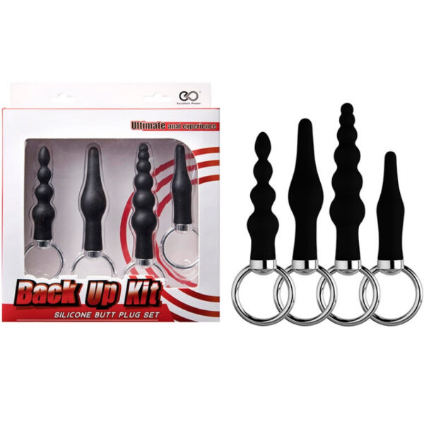 Plug Anal em Kit SILICONE BUTT PLUG SET - BACK UP KIT - Sex shop