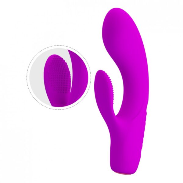 Vibrador Recarregável com Estimulador Clitoriano e 12 Modos de Vibração - PRETTY LOVE TIM - Sexshop