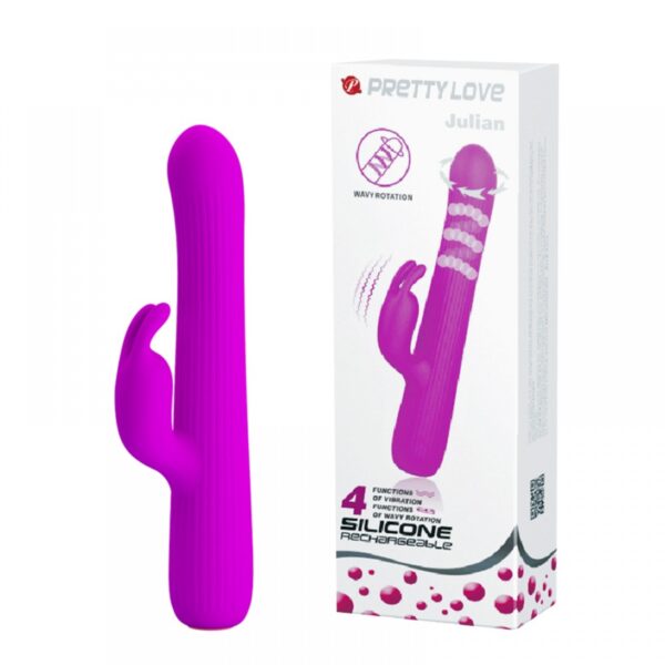 Vibrador Recarregável Rotativo com 4 Modos de Vibração e 4 Modos de Rotação - PRETTY LOVE JULIAN - Sexshop