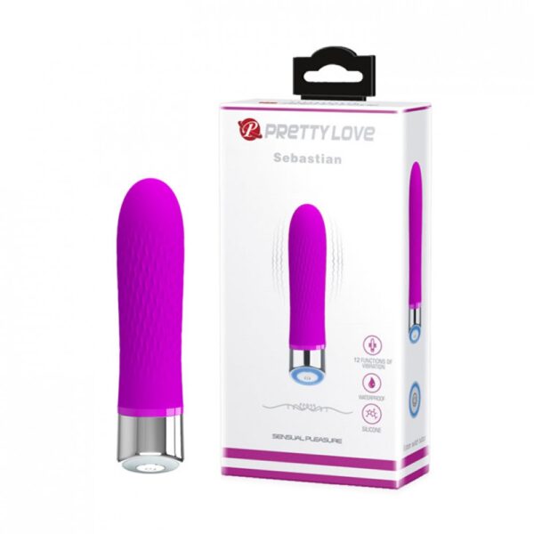 Vibrador Personal com Saliências Estimuladoras e 12 Modos de Vibração - PRETTY LOVE SEBASTIAN - Sexshop