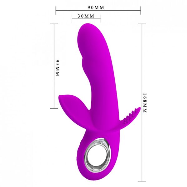 Vibrador Recarregável com Estimulador Duplo com Cerdas Macias - PRETTY LOVE HUMPHRAY - Sex shop