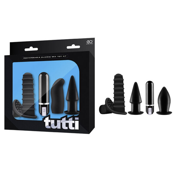 Plug Anal - Tutti Silicone Rechargeable Vibrator Kit Set Plug - com vibrador recarregável - Sexy shop