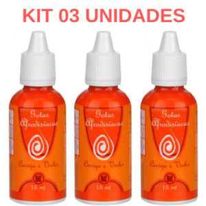 Kit 03 Gotas afrodisíacas para vinho ou cerveja 15ml - Sexshop