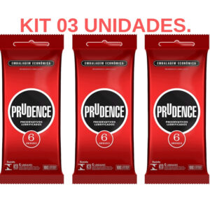 Kit 03 Preservativo Tradicional Lubrificado Prudence 6 unid - Sexshop