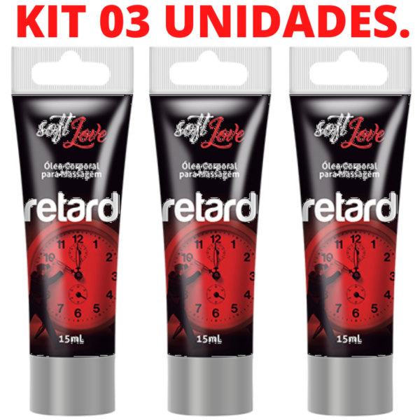 Kit 03 Retardador Masculino Gel Retard Bisnaga 15ml Soft Love