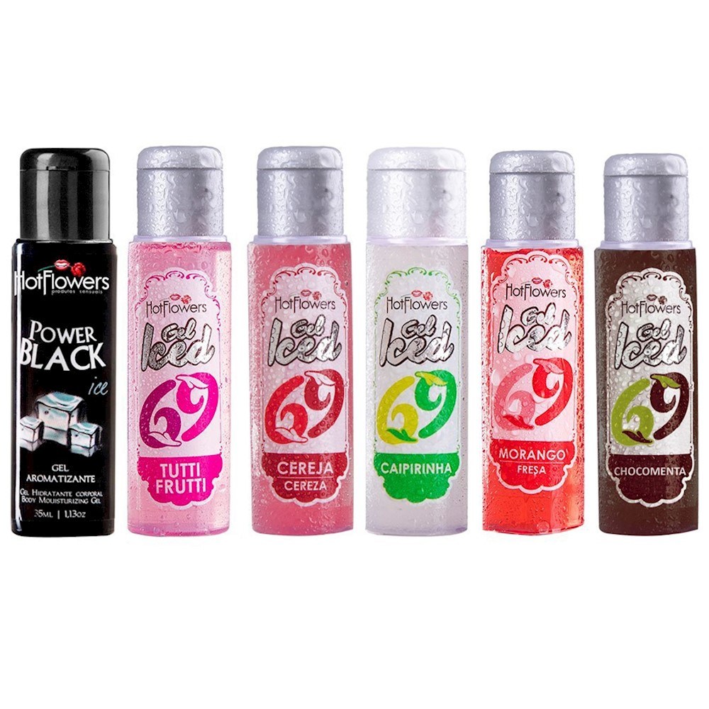 Kit 03 Gel Gelado Aromatizante Sabor Cereja 35ml HotFlowers - Sexshop