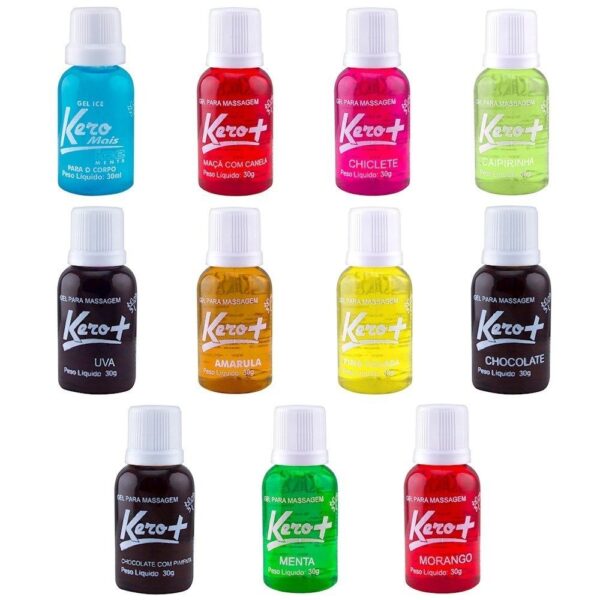 Kit 03 Gel Comestível Kero Mais Morango 30gramas - Sexshop