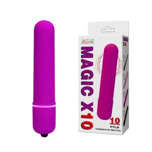 Vibrador Aveludado Power Bullet com 10 Vibrações - 9 cm - Baile - Sexshop