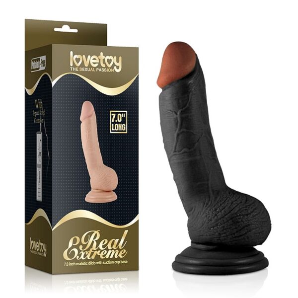 Pênis Real Extreme Preto 7.0" - Lovetoy - Sexshop