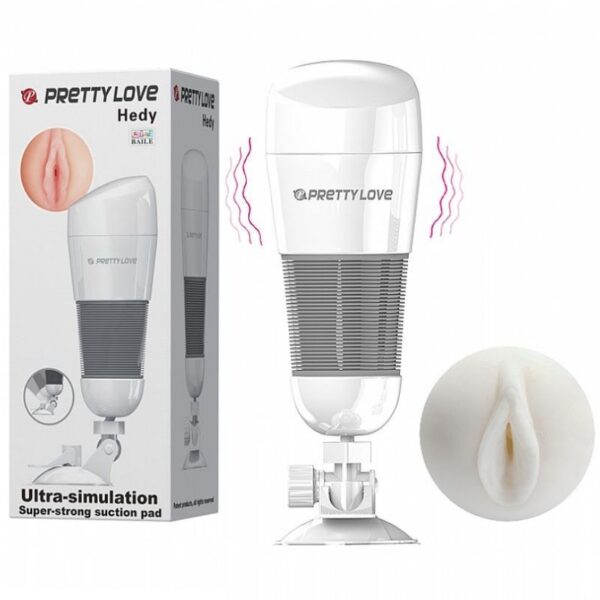 Vagina Lanterna em Cyberskin com Vibro e Ventosa - Pretty Love Hedy - Sexshop