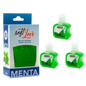 Kit 03 Gel Gelado Comestível Menta 30ml SoftLove - Sex shop