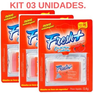 Kit 03 Lâminas Fresh Mais de Morango para sexo oral - Sexshop