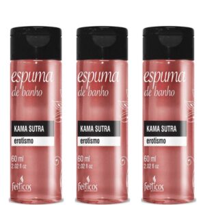 Kit 03 Espuma de Banho Erotismo Kama Sutra 60ml Feitiços - Sexshop