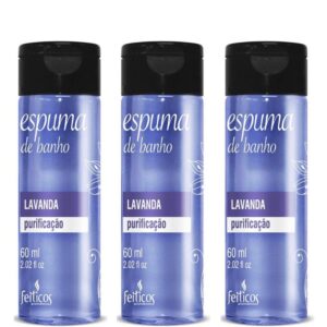 Kit 03 Espuma de Banho Lavanda Purificação 60ml Feitiços - Sexshop