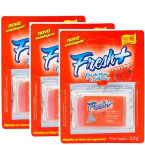Kit 03 Lâminas Fresh Mais de Morango para sexo oral - Sexshop