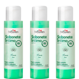 Kit 03 Sabonete Íntimo Menta 35ml Hot Flowers - Sexshop