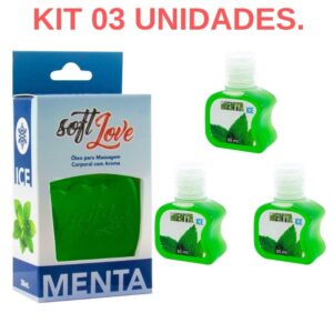 Kit 03 Gel Gelado Comestível Menta 30ml SoftLove - Sex shop