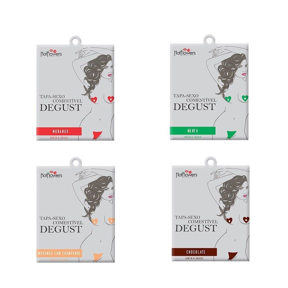 Kit 03 Degust Tapa-Sexo Solúvel Chocolate Flor Hot Flowers - Sex shop