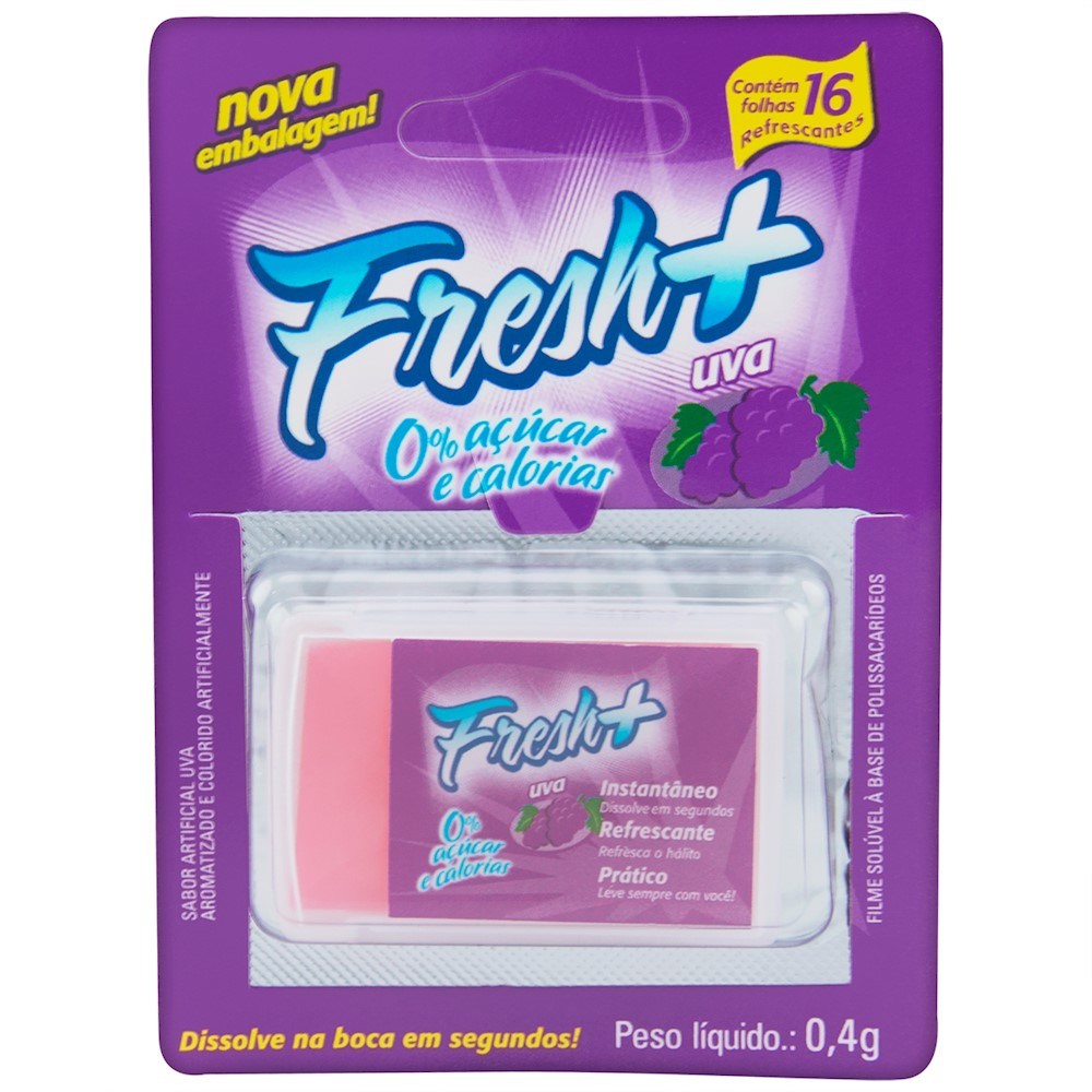 Kit 03 Lâmina Fresh Mais de Uva para sexo oral - Sexshop