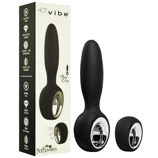 Plug Anal Hot Vibe Anel controlador de 12 Vibrações Hot Flowers - Sex shop