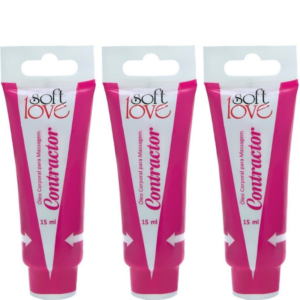 Kit 03 Vagina Mocinha Adstringente Contractor Bisnaga 15ml Soft Love - Sexshop