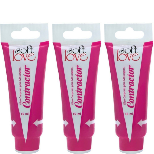 Kit 03 Vagina Mocinha Adstringente Contractor Bisnaga 15ml Soft Love - Sexshop